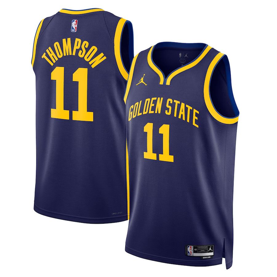 Men Golden State Warriors #11 Klay Thompson Jordan Brand Navy 2022-23 Statement Edition Swingman NBA Jersey->more jerseys->MLB Jersey